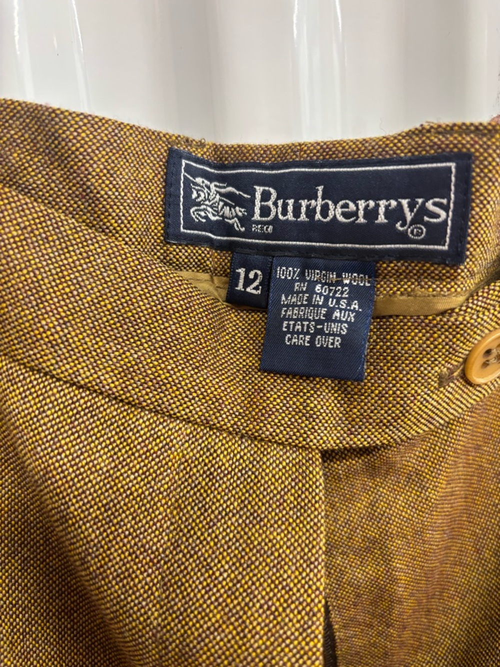 Burberrys Mustard Yellow Wool Trousers